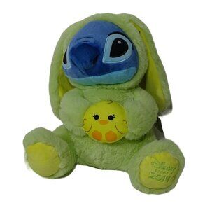 Disney Store 2019 Stitch Bunny Plush Stuffed Animal Green Easter Chick with Tags